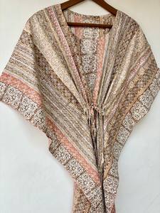 Nouvelle Robe de Nuit Femme Évasée Imprimé Animal en Coton Doux Indien, Longueur Genou, Style Kaftan, avec Dentelle, pour Plage ou Cadeau Demoiselle d'honneur - Product Image 3