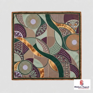 Luxury <b>Silk</b> <b>Scarf</b> Custom Printed Womens Lightweight Square Headscarf OEM ODM Manufacturer Madeira Custom Fabric Products - Product Image 4
