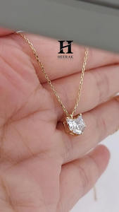 Pendentif personnalisé en forme de tête de chat avec diamant de laboratoire, breloque animale en or 14 carats, diamant VVS CVD, bijou chaton mignon pour femme, cadeau - Product Image 6