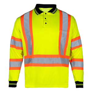 Camiseta Polo de Manga Larga con Cinta Reflectante, Ropa de Trabajo de Alta Visibilidad, para Trabajos en Carreteras y Construcción Industrial - Product Image 1