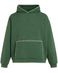 Sweat-shirt à capuche vert surdimensionné pour homme, avec poche kangourou, style streetwear, épais, décontracté, pour l'hiver, fabricant OEM - Product Image 1