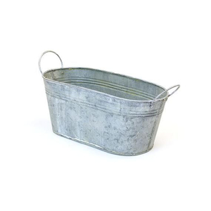 Classic Galvanized Metal Wine Tub & Beverage Cooler Rust-Resistant Ice Bucket With Handles For Parties Weddings & Outdoor Events - Product Image 3