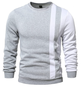 Sudadera Personalizada con Logotipo para Hombre, Cuello Redondo, Felpa a Rayas, 100% Algodón, Letra Bordada, Estilo Urbano de Invierno - Product Image 1