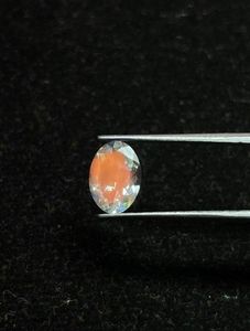 Pierre de lune arc-en-ciel naturelle, taille ovale, orange irisée, facettée, pierre brute pour la création de bijoux - Product Image 2