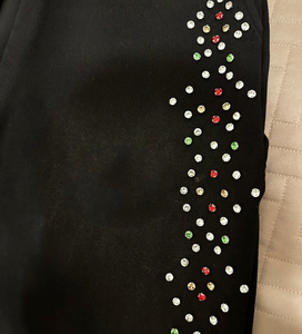 Pantalon de survêtement ample pour homme, durable, délavé, teint, vintage, orné de strass, de cristaux et de diamants scintillants, avec transfert thermique - Product Image 5