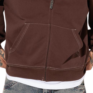 Sweat-shirt à capuche zippé intégral pour homme, coupe oversize, style streetwear, avec poches kangourou, fabrication OEM, broderie, usine - Product Image 6