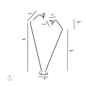 Modern Dancing Meadows Gramophone <b>Floor</b> <b>Lamp</b> Double Shade <b>Swing</b> <b>Arm</b> Standing Light Minimalist Nordic Industrial Style - Product Image 3