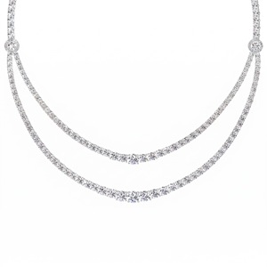 Luxury Elise Statement <b>Necklace</b> for <b>Women</b> Lab Grown Diamond <b>Sterling</b> <b>Silver</b> 9KT,10KT, 14KT,18KT Premium Wedding Anniversary Gift - Product Image 1