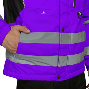 Chaqueta de Seguridad Impermeable con Logotipo Personalizado, Ropa de Trabajo Reflectante de Alta Visibilidad, Chaqueta de Invierno Cálida para Construcción y Seguridad 2026 - Product Image 3
