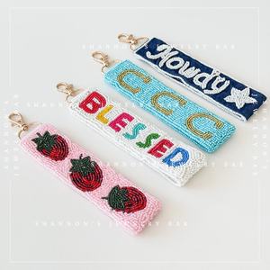 ALI FASHION ART Hand Embroidered Fruit Pattern Woven Felt Carabiner Keychain Eco-Friendly Customizable <b>Bag</b> <b>Charm</b> - Product Image 2