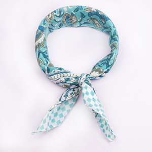 Pañuelo Cuadrado de Algodón con Estampado Floral, Ligero, Transpirable, Casual, para Verano, Diseño Estampado, Unisex, Accesorio para Exteriores - Product Image 1