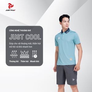 Polo respirant en polyester pour homme, manches courtes, vêtements de sport, 7 couleurs disponibles, POLO MOTION JUST PLAY - Product Image 3