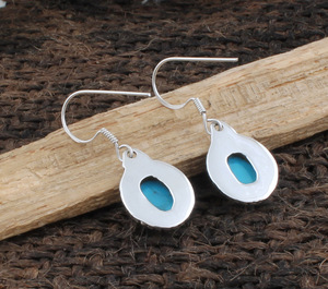 Pendientes de Turquesa Natural, Plata de Ley 925, Estilo Vintage, Pendientes Colgantes con Piedra Azul para Mujer, Joyería de Turquesa al por Mayor - Product Image 5