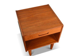 Midcentury Modern <b>Walnut</b> Wood Nightstand with <b>Drawer</b> and Open Shelf for Bedroom Home Furniture - Product Image 6