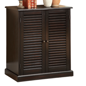 Scarpiera Moderna dal Design Transizionale, Finitura Espresso, con Ripiani Regolabili e Ante a Persiana, Mobile per la Casa - Product Image 2