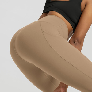 Legging de sport taille mi-haute en coton bambou ultra doux, extensible, respirant et tricoté, pour fitness et entraînement en extérieur, effet push-up - Product Image 3
