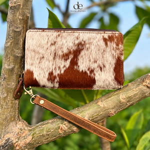 New Soft Leather Cowhide <b>Wallet</b> for <b>Women</b> Hair on Hide Leather Purse Clutch Card Phone Case Western Patten - Product Image 1
