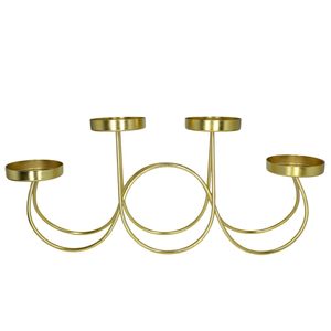 Support de bougie en métal doré à 4 bras, candélabre décoratif, centre de table pour table à manger, mariage, fête, décoration de la maison - Product Image 1