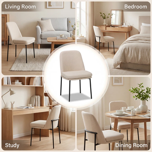 Chaise de salle à manger contemporaine du Vietnam, mobilier de salle à manger, chaise en tissu éponge doux, métal, textile, MD06 - Product Image 4