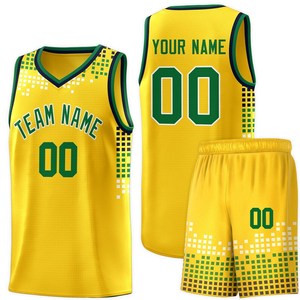 Ensemble de maillot de basket-ball bleu avec nom et numéro de l'équipe, impression sublimée, uniforme en maille sans manches à col en V pour adultes - Product Image 3