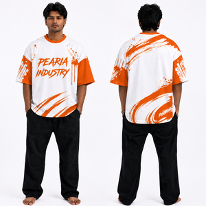 Camiseta de Fútbol Blanca y Naranja de Manga Corta, Personalizable con Estampado, para Aficionados - Product Image 4