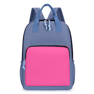 Stylish Contrast Color Student bag <b>School</b> bag <b>Backpack</b> Waterproof Large Capacity College Bookbag for Teens - Product Image 4