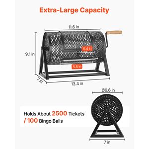 Accessori per Feste: Gira Biglietti per Lotteria 29,5 cm x 16,8 cm con Capacità di 2500 Biglietti e 100 Palline da Ping Pong - Product Image 2