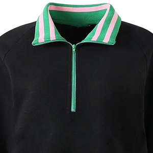 Custom <b>Black</b> Unisex Quarter Zip <b>Sweatshirt</b> with custom logo options B2B apparel sourcing for custom organization apparel - Product Image 4