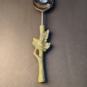 Cuchara para Sopa con Mango de Hoja de Otoño Dorada, Acero Inoxidable Pulido Espejo de Primera Calidad, Utensilio de Servicio Especializado para Catering de Alta Gama - Product Image 5