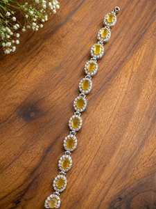 Wholesale Colour Mountain 7.5 Inch Yellow Glass-Filled Sapphire Tennis <b>Bracelet</b> 925 Sterling Silver White Gold Plated Luxury - Product Image 3