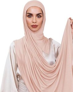 Hijab en jersey modal uni extensible pour adultes, toutes saisons, rose - Product Image 4