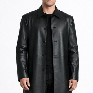 Abrigo de Cuero para Hombre de Alta Calidad, Chaqueta de Cuero Genuino Resistente al Viento, Material de Alta Calidad, Logotipo Personalizado, Proveedor de Pedidos al por Mayor - Product Image 4