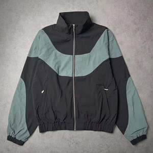 Ensemble de survêtement coupe-vent 2 pièces : veste zippée et pantalon évasé 100% nylon haute qualité avec bandes réfléchissantes, nouveau design, coupe oversize - Product Image 2