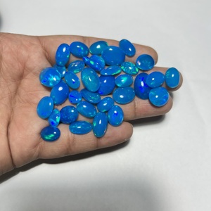 โอปอลเวโลแท้ทรงรีแบบคาโบชอง คุณภาพเยี่ยม หลายสี โอปอลไพรบา โอปอลไฟสีน้ำเงิน หินประจำเดือนตุลาคม - Product Image 6