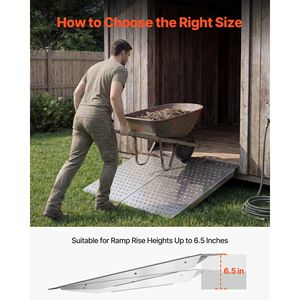 "Aluminum Wheelchair Ramp 29.5x24.3in Non-Slip 750lb Load Cap <b>Walker</b> & <b>Rollator</b> Accessible Ramp" - Product Image 6