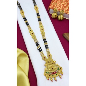 Mangalsutra Style indien traditionnel Meenakari designer pédant forme florale Mangalsutra pour mariée bijoux indiens bijoux dubai - Product Image 3