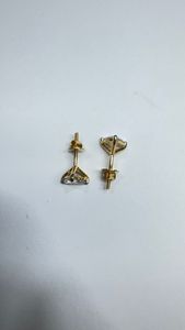 Pendientes de Diamantes con Corte Triangular, Oro Sólido de 18K, Engaste de Garra, Joyería Geométrica Minimalista para Uso Diario de Mujer - Product Image 6