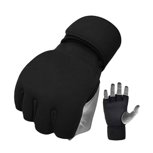 Gants de boxe en tissu élastique, sans doigts, avec trou pour le pouce, fermeture auto-agrippante, logo et taille personnalisés, par paire - Product Image 6