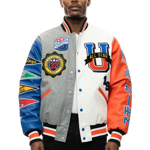 New Arrival Men Varsity Jacket Stand Collar Front Logo Winter <b>Warm</b> <b>Waterproof</b> Breathable Regular Length Single Button Closure - Product Image 5