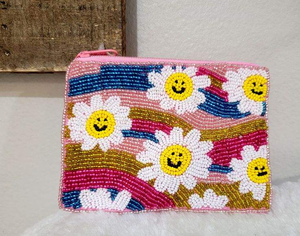Pochette à monnaie en perles de verre faites à la main, logo personnalisé, fermeture éclair classique, motif brodé personnalisé, couleurs mélangées, usage quotidien - Product Image 3