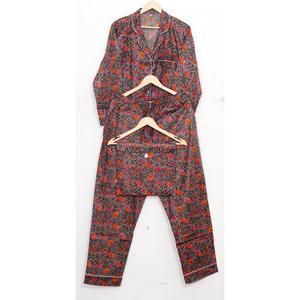 Ensemble de pyjama pour femmes à manches longues, imprimé numérique floral, 100% coton pur, taille élastique douce, décontracté, luxueux, printemps été - Product Image 6