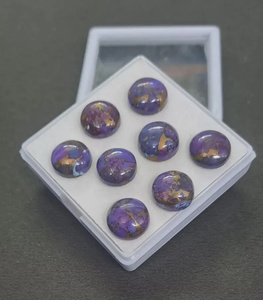 Turquesa cobre rojiza, cabujón redondo, piedra preciosa suelta para la elaboración de joyería. - Product Image 1