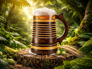 Chope à bière artisanale en bois, style Viking, rustique, pour bière ou café, grande tasse à boire en bois, articles de bar, cadeau, logo personnalisé, OEM - Product Image 6