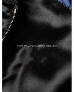 Chaqueta de bombardero informal de talla grande personalizada para hombre, chaqueta de bombardero de satén con bloque de Color de alta calidad, chaqueta de tela tejida - Product Image 5