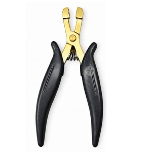 Professional Non-Remy Hair Extension U-Tip Bead Crusher Pliers Micro Nano Ring Removal <b>Tool</b> Stainless Steel Custom Logo Black - Product Image 6