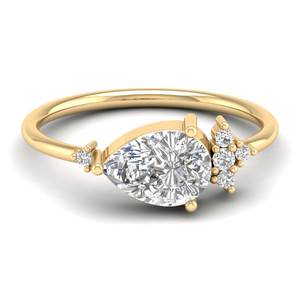 Bague de fiançailles REYES en or massif 14 carats avec diamant CVD de 2 carats, design original, élégant cadeau de mariage, bijoux - Product Image 6