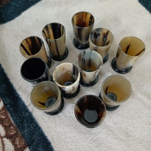 Rustic Handmade Natural Buffalo Horn Shot Cup Polished <b>Whiskey</b> Tequila Drinking Glass for Home Bar Parties and Events - Product Image 3