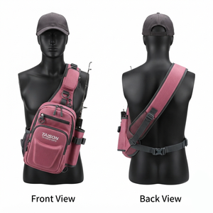 Bolsa de Pesca Premium de Poliéster Oxford 600D, 320 GSM, Color Rosa, con Impresión Personalizada, OEM, ODM - Product Image 1