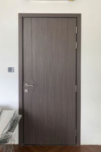 Puertas Interiores de MDF con Acabado de Madera para Habitaciones de Hotel, Puerta Moderna de MDF para Dormitorio con Chapa de Madera, Recubierta de PVC, Resistente a la Humedad - Product Image 3