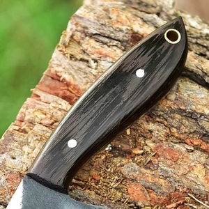 Couteau à dépecer artisanal personnalisé avec manche en acier forgé 1095 et manche en bois de wengé, 7 pouces, étui en cuir, OEM ODM - Product Image 4